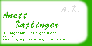 anett kajlinger business card